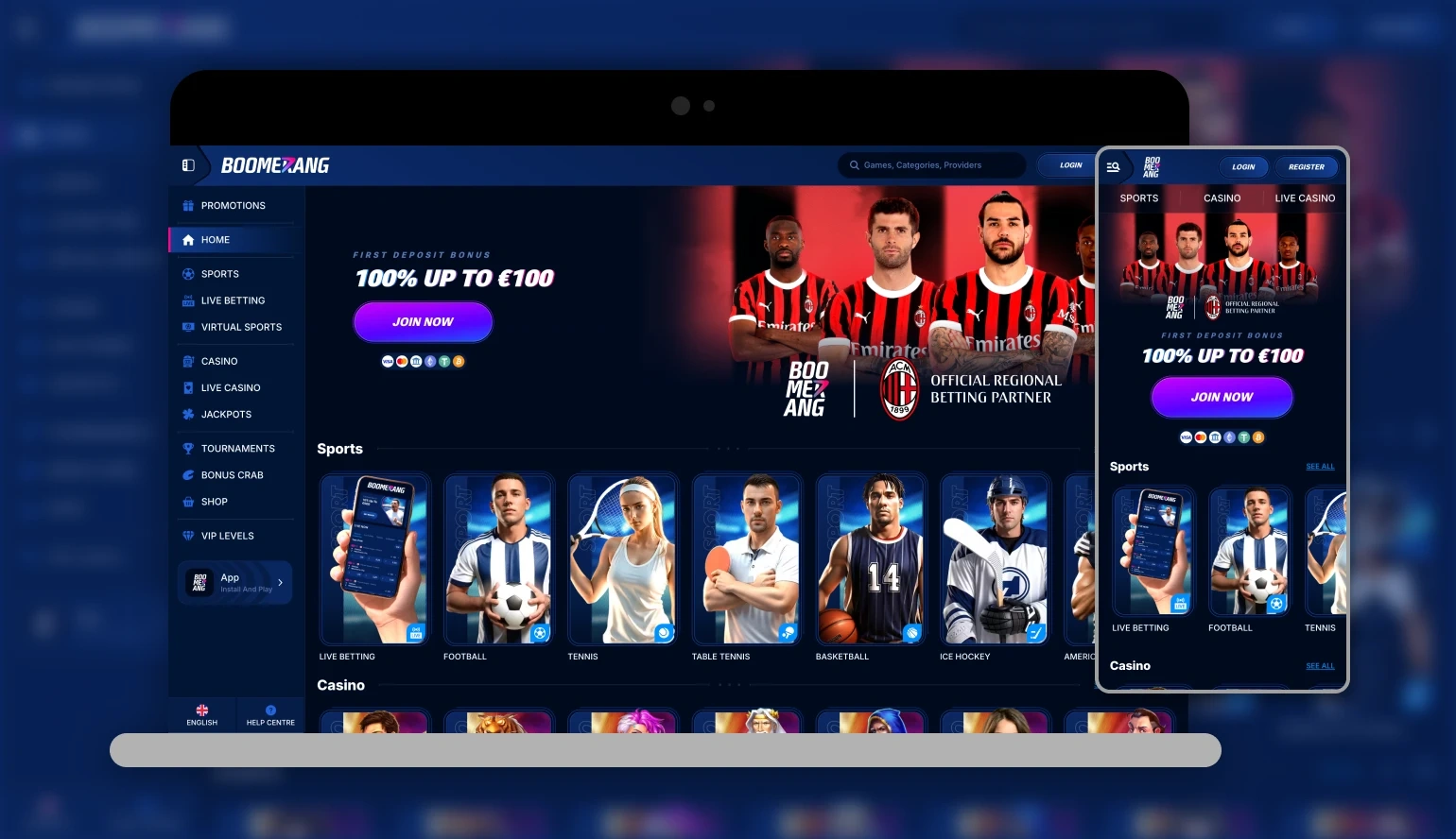 BoomerangBet Casino App Screenshot